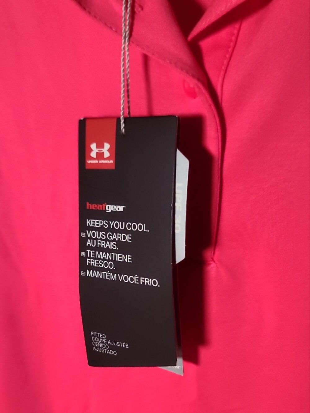 NWT Under Armour HeatGear Sleeveless Polo Golf Shirt Pink MD/M - Picture 4 of 4